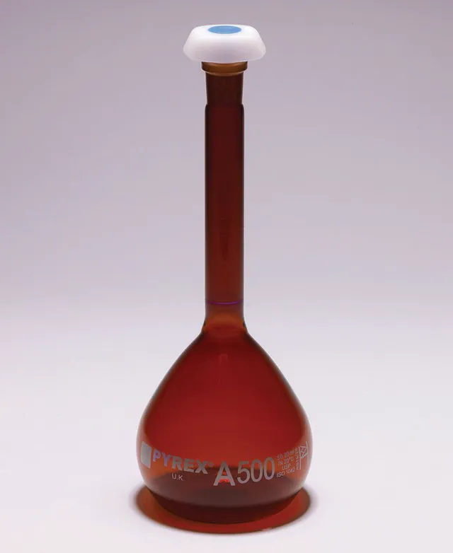 Pyrex Volumetric Flask Heavy Duty Class A Amber Usp Iso Din